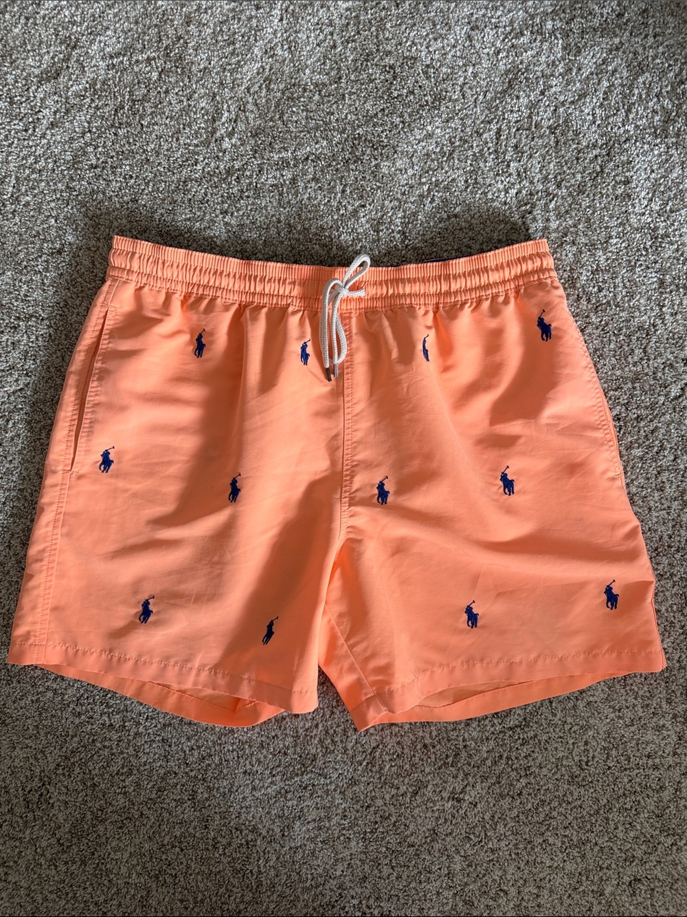 POLO by RALPH LAUREN Orange Embroidered Logo Swim Trunks